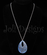 Murano Style Copper Foil Necklace -Light Blue