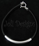 Joli leather and silver flower bracelet