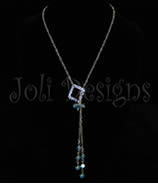 Simplicity Squared Necklace -  Aqua